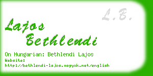 lajos bethlendi business card